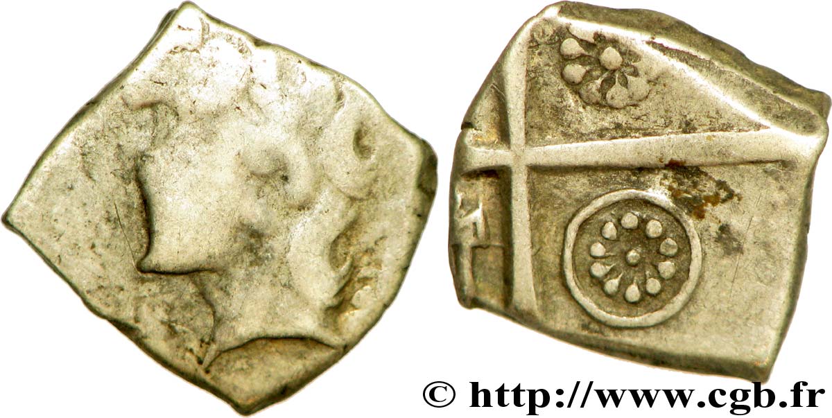 GALLIA - SUDOESTE DE LA GALLIA - PETROCORII (Región de Perigueux) Drachme “au style flamboyant”, S. 154 BC/MBC+