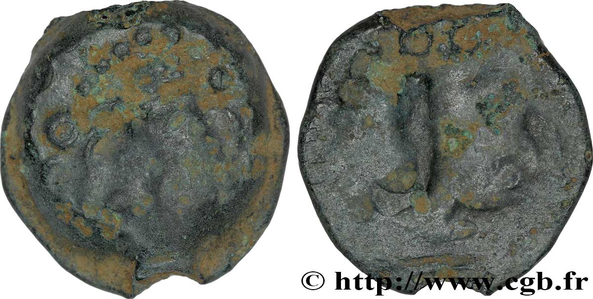 GALLIA BELGICA - MELDI (Región de Meaux) Bronze à l’aigle et au sanglier, classe III RC+