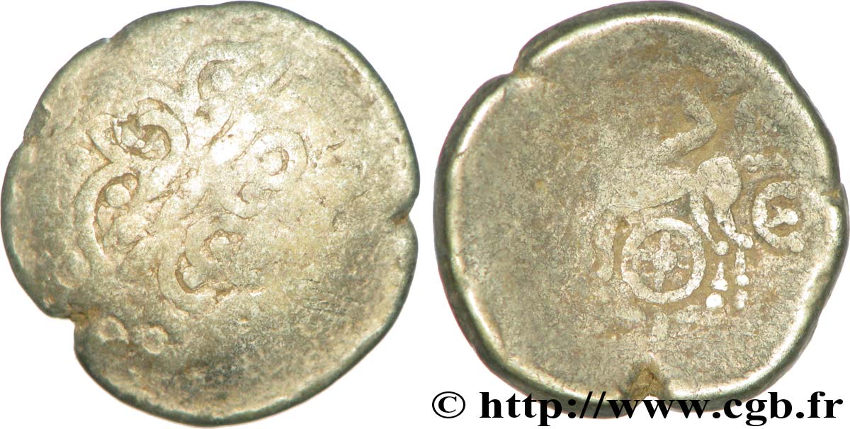 SÉQUANES - HELVÈTES, Incertaines (Suisse actuelle) Statère au bige et à la rouelle, bige à gauche TB
