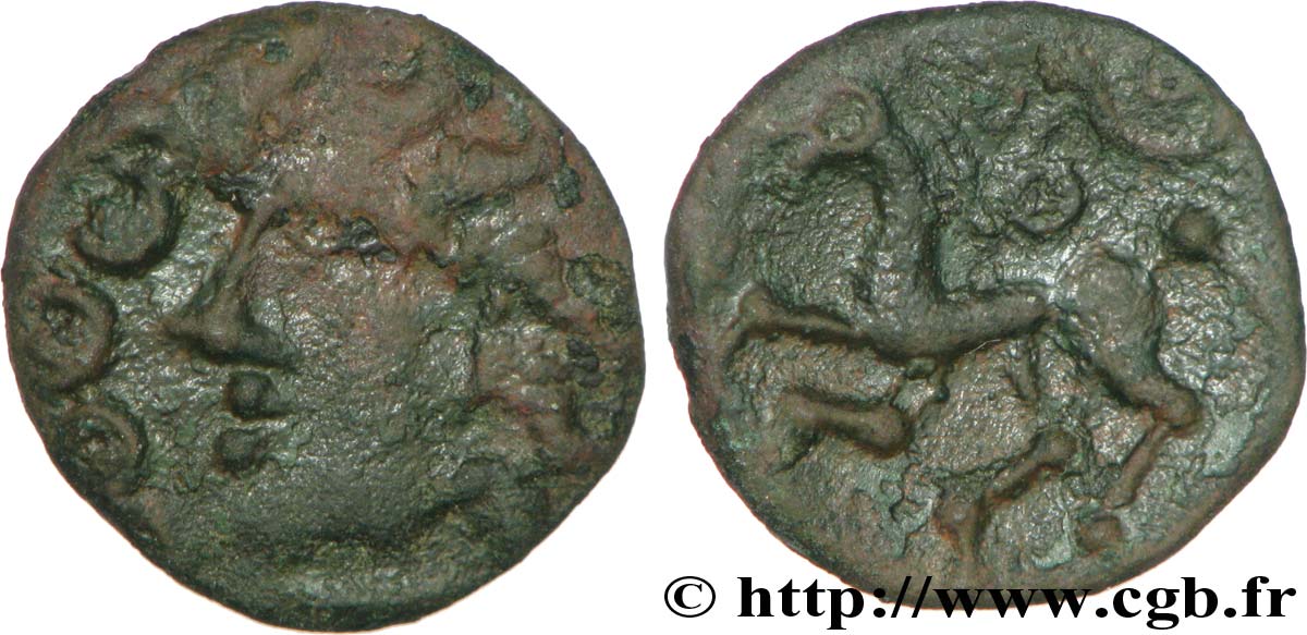 GALLIA BELGICA - AMBIANI (Area of Amiens) Bronze au cheval, DT. 374 XF