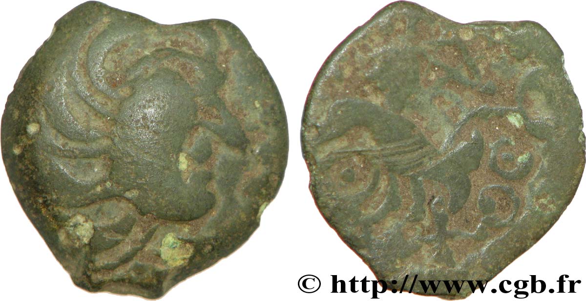 GALLIA - SENONES (Región de Sens) Bronze YLLYCCI à l’oiseau, classe XIb BC