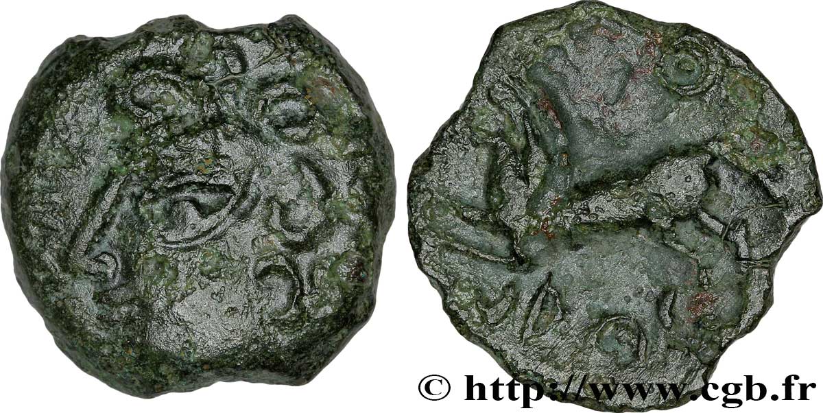 GALLIEN - BITURIGES CUBI (Region die Bourges) Bronze ABVDOS aux trois annelets pointés fSS/SS