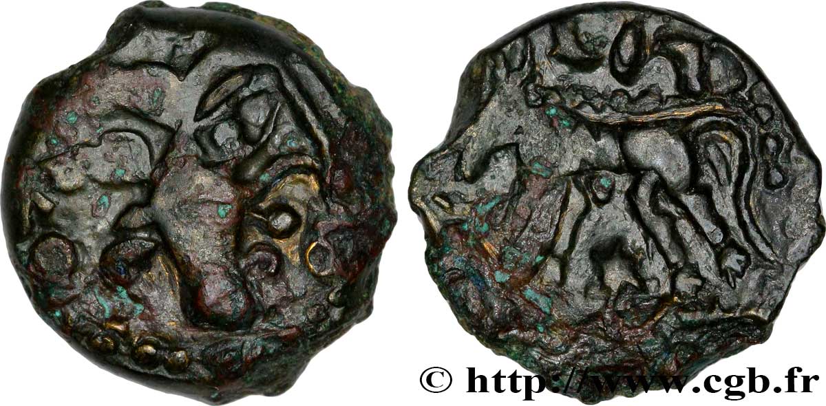 GALLIA - CARNUTES (Región de la Beauce) Bronze au loup, tête à droite BC+