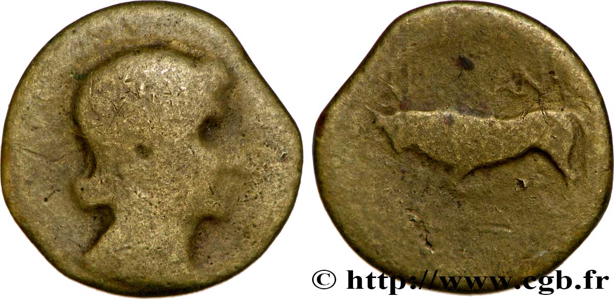 GALLIA BELGICA - REMI (Regione di Reims) Bronze GERMANVS INDVTILLI au taureau (Quadrans) q.MB