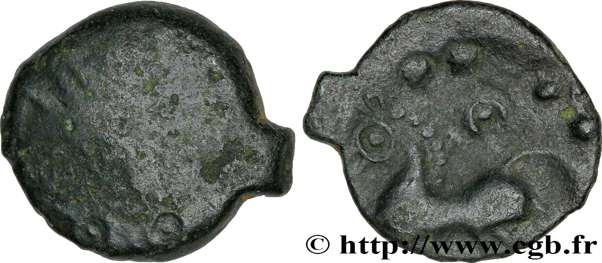 GALLIA BELGICA - REMI (Regione di Reims) Bronze au cheval et aux annelets q.MB/q.BB