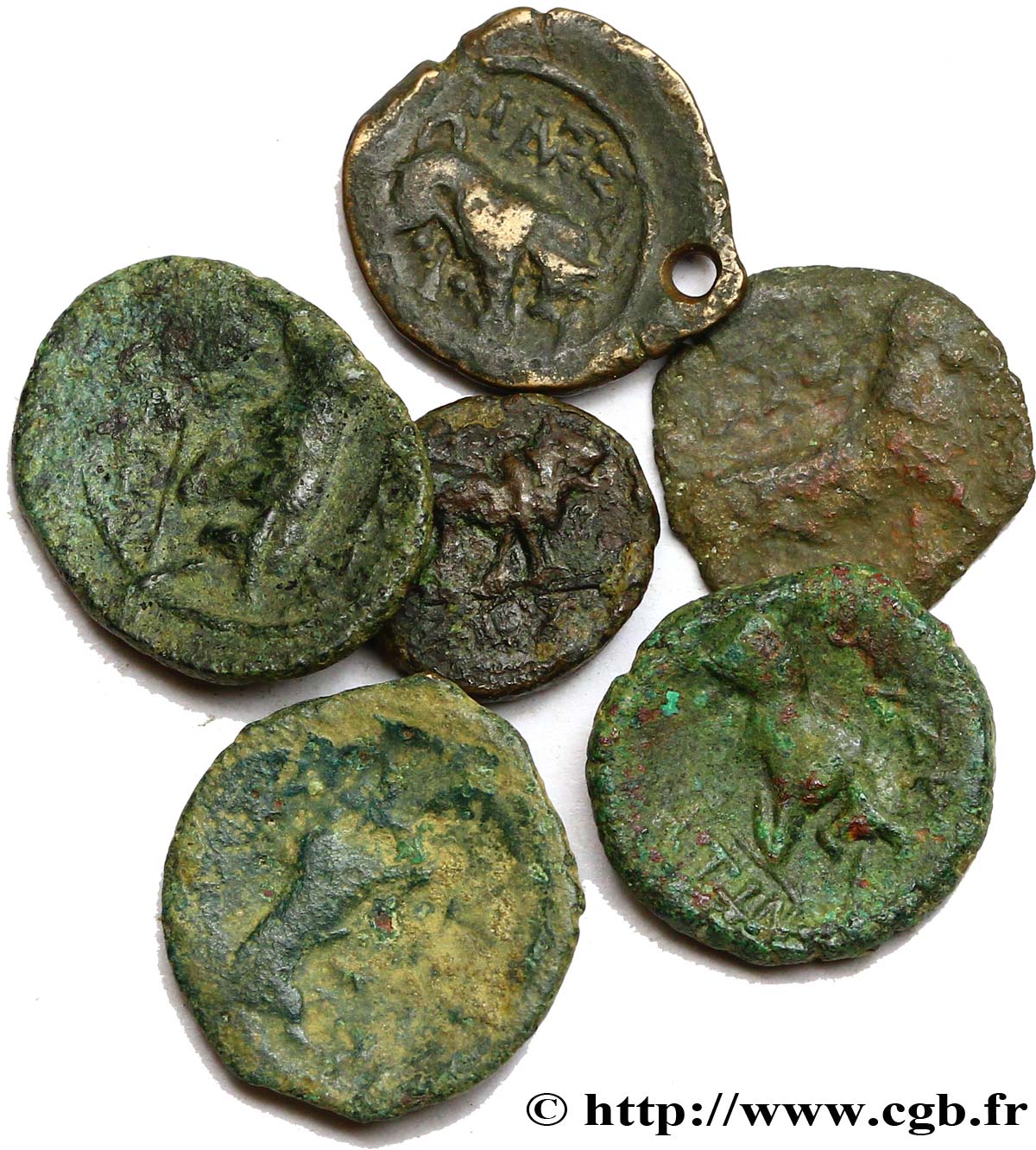 MASSALIA - MARSEILLES Lot de 6 petits bronzes au taureau (hémiobole ?) lotto