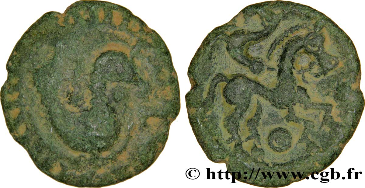 GALLIEN - BELGICA - AMBIANI (Region die Amiens) Bronze au monstre marin fSS/fVZ
