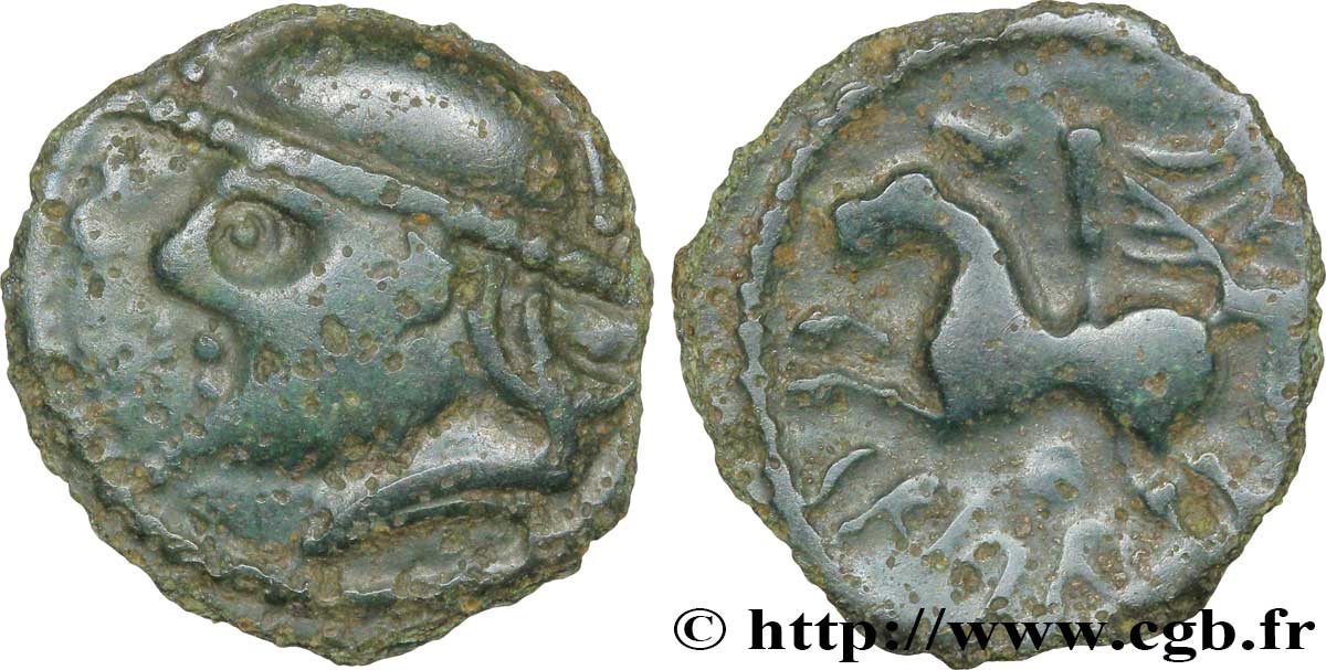 GALLIA BELGICA - SUESSIONES (Regione de Soissons) Bronze CRICIRV, barbu BB/MB