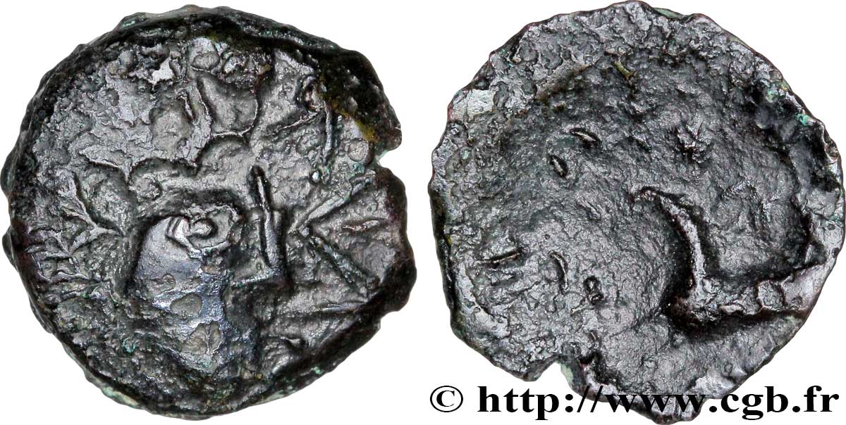 GALLIA BELGICA - REMI (Area of Reims) Bronze au cheval et aux annelets VF/F
