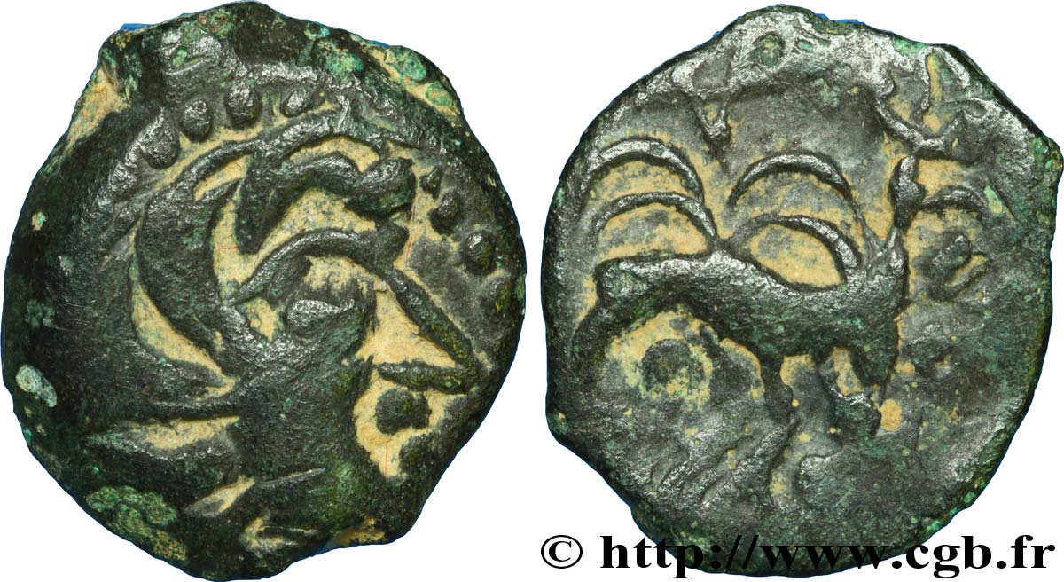 GALLIA - SENONES (Región de Sens) Bronze YLLYCCI à l’oiseau, classe XIa BC+