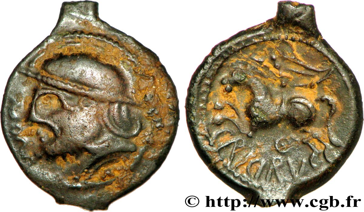 SUESSIONS (région de Soissons) Bronze CRICIRV, barbu TTB/TB