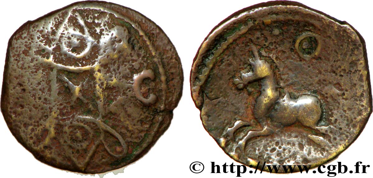 BRITTANY - CATUVELLAUNI and TRINOVANTES Bronze au cheval VF/XF