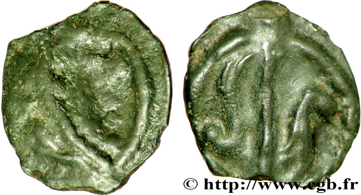 GALLIA - BITURIGES CUBI (Región de Bourges) Potin, type RN. 1837, pl. VII, n° 11-12 BC/BC+