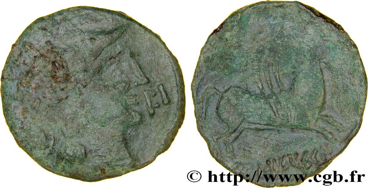 SPAGNA - INDIGETES - EMPORIA / UNTIKESKEN (Provincia di Gerona - Ampurias) Unité de bronze ou as MB/q.BB