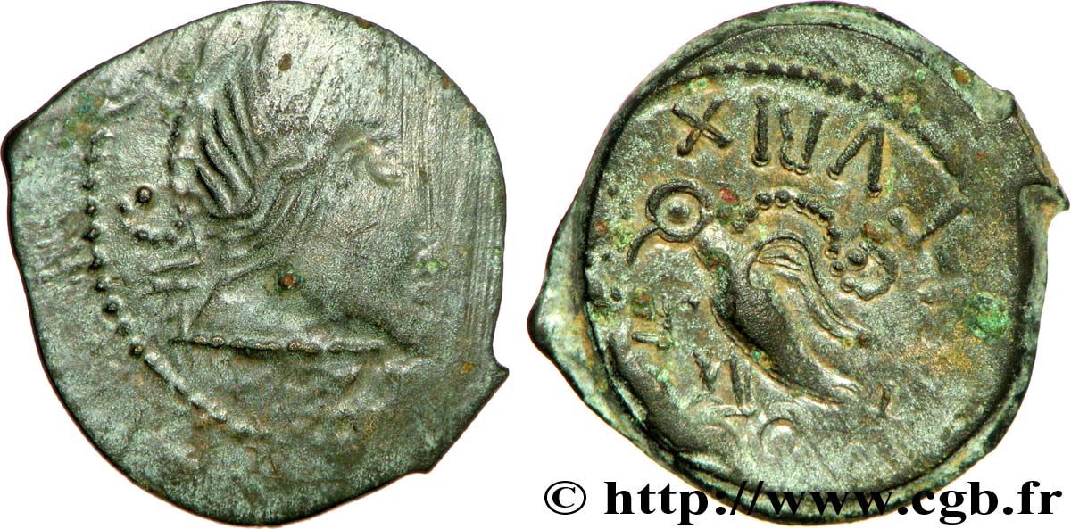 GALLIA - CARNUTES (Regione della Beauce) Bronze à l’aigle et au lézard, [...]TVRIX q.BB