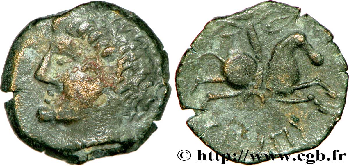 GALLIEN - BELGICA - MELDI (Region die Meaux) Bronze EPENOS, imitation anépigraphe au droit SS