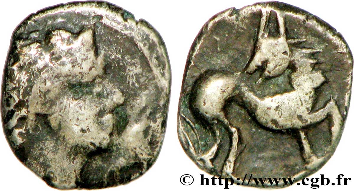 GALLIEN - NEDENES (oppidum des Montlaures) Obole au cheval retourné fVZ/VZ