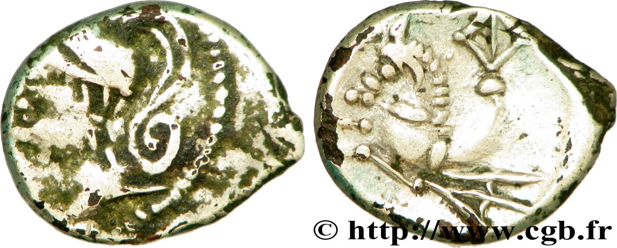 ALLOBROGES (Région du Dauphiné) Denier à l’hippocampe, tête à gauche, fourrée TB/TTB+