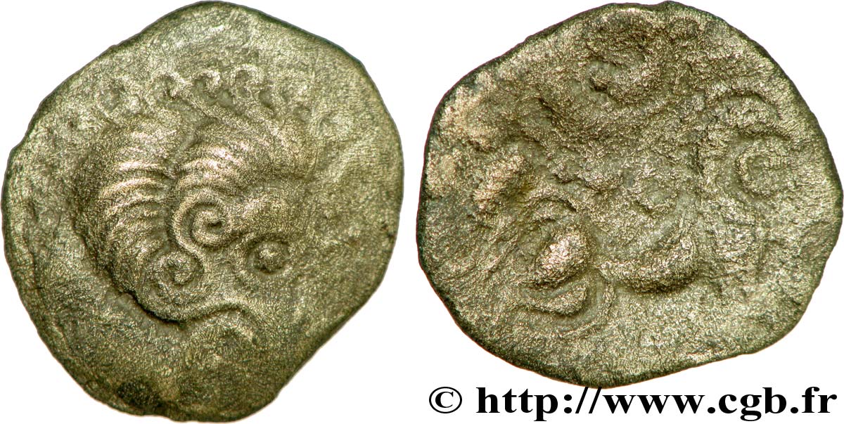 GALLIEN - ARMORICA - CORIOSOLITÆ (Region die Corseul, Cotes d Armor) Statère de billon, classe III au nez en epsilon fSS/S