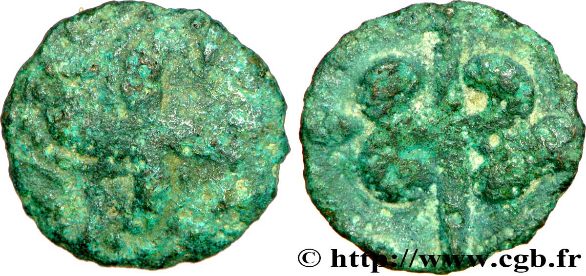 VELIOCASSES (Región de Normandia) Bronze au swastika et au fleuron BC/BC+