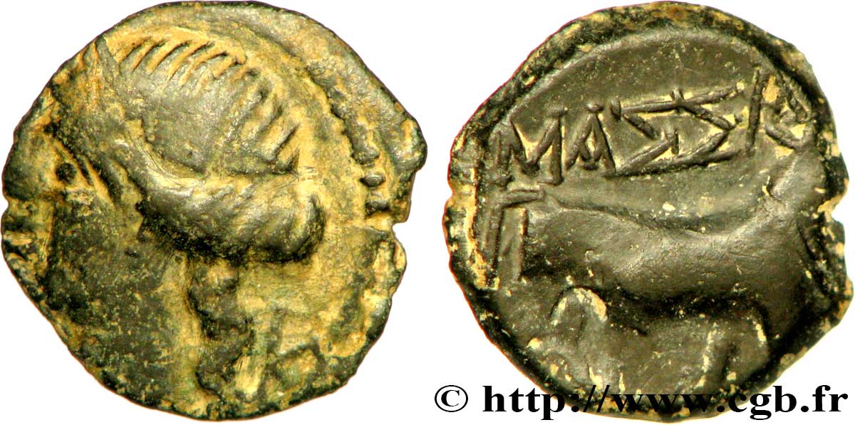 MASSALIA - MARSEILLES Bronze au taureau passant (hémiobole) SS/fVZ