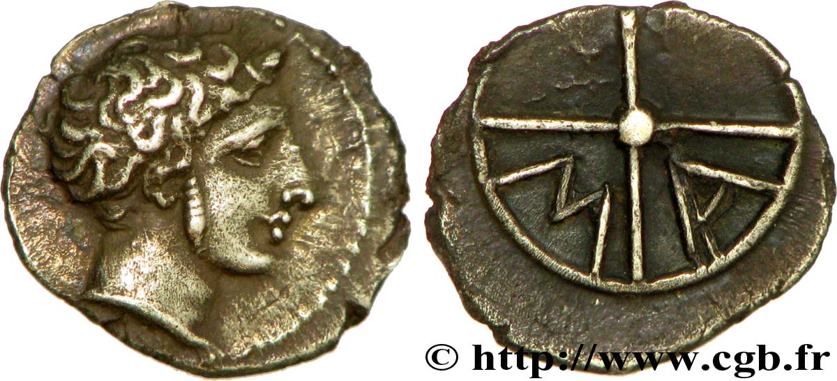 MASSALIA - MARSEILLE Obole MA, tête à droite TTB+/SUP