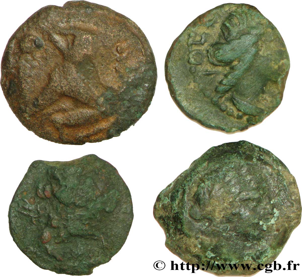 Gallia Lot de 4 bronzes variés lot