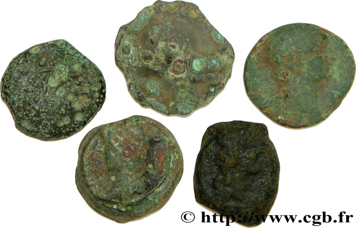 Gallia Lot de 4 bronzes et 1 potin variés lotto