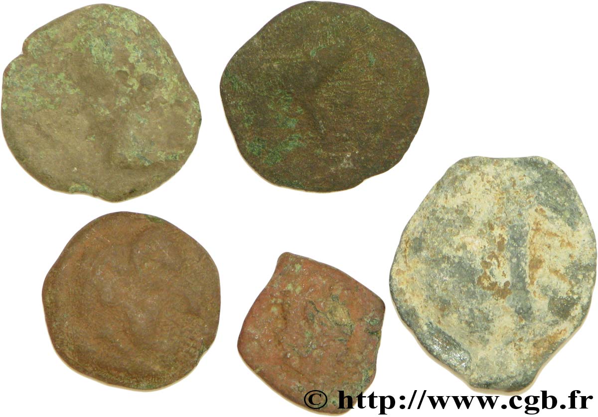 Gallia Lot de 4 bronzes et 1 potin variés lote