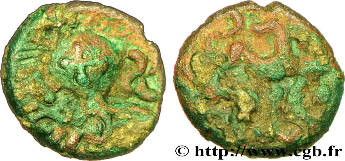 GALLIA BELGICA - AMBIANI (Región de Amiens) Bronze “au triskèle et au canard” BC
