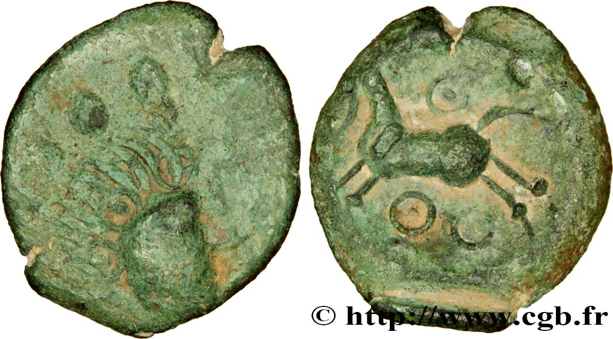 GALLIA BELGICA - REMI (Región de Reims) Bronze au cheval et aux annelets BC+/MBC
