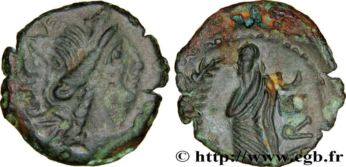 GALLIA - VOLCÆ ARECOMICI (Area of Nîmes) Bronze au Démos, VOLCAE AREC VF/AU