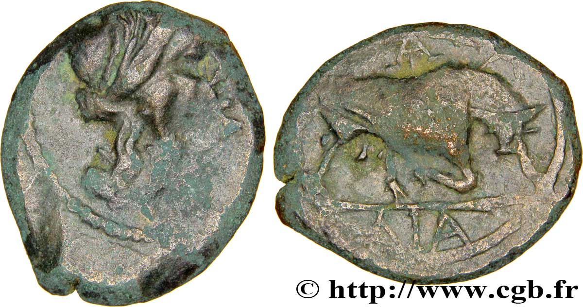 MASSALIEN - MARSEILLES Bronze au taureau (hémiobole ?) fSS
