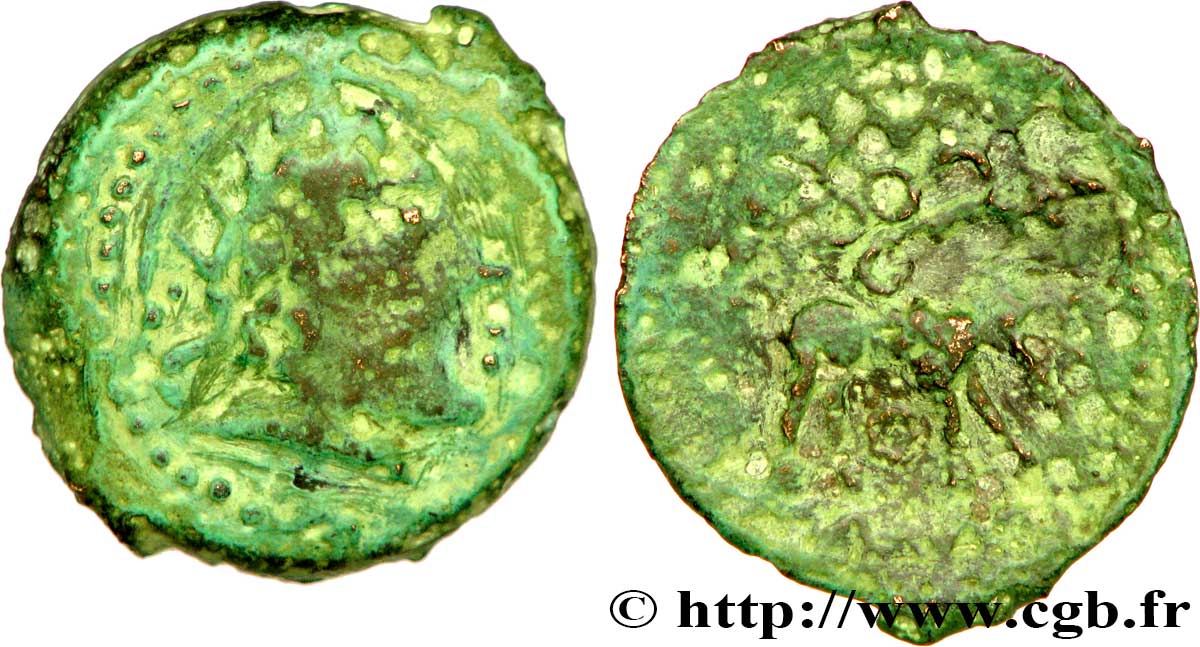 GALLIA - CARNUTES (Región de la Beauce) Bronze au loup, BN 6191 var. BC+/BC