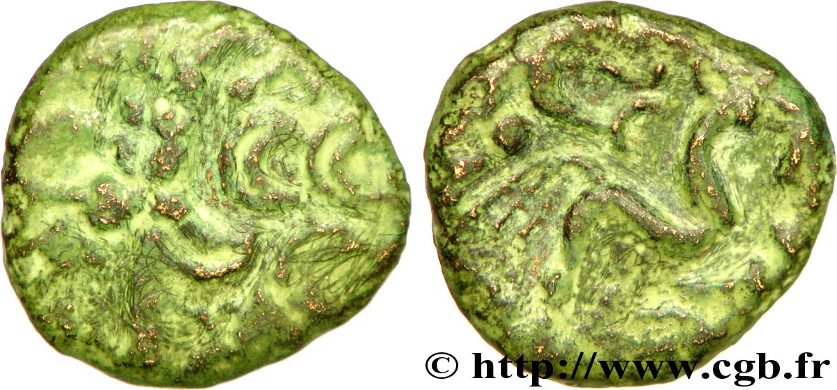GALLIA BELGICA - SUESSIONES (Región de Soissons) Statère à l œil, faux en bronze BC+