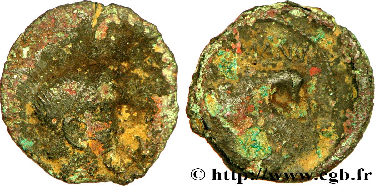 GALLIA BELGICA - REMI (Area of Reims) Bronze GERMANVS INDVTILLI au taureau (Quadrans) F