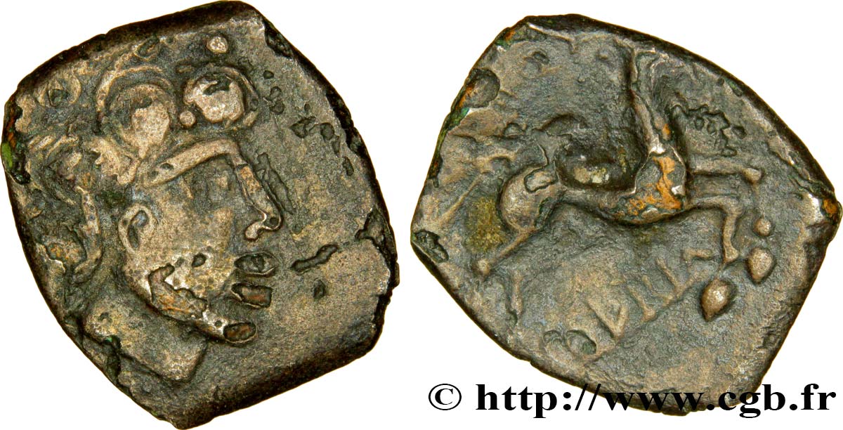 GALLIA - SOUTH WESTERN GAUL - RUTENI (Area of Rodez) Drachme au cheval, “COVRANTILLOS”, fourrée, S. 458 XF/VF