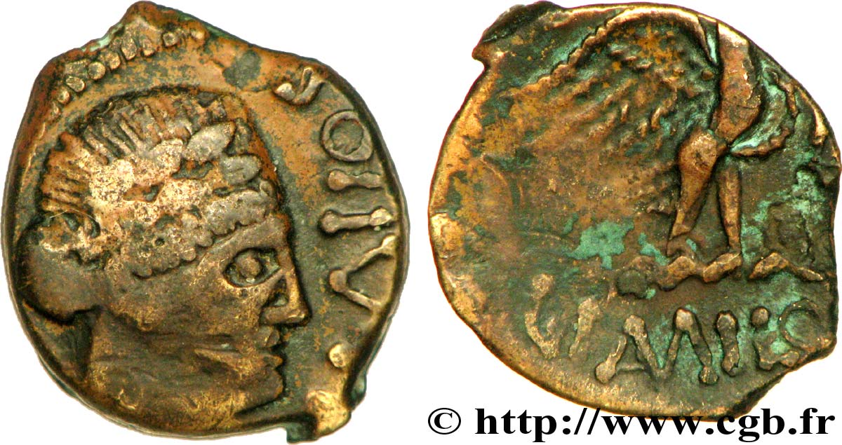 GALLIEN - SENONES (Region die Sens) Bronze GIAMILOS à la tête laurée SS