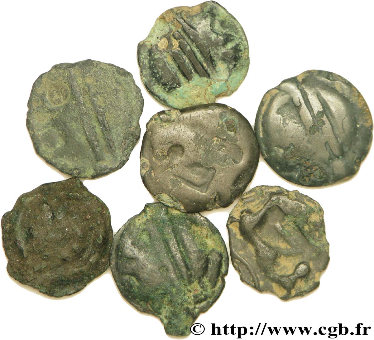 GAULE BELGIQUE - CELTIQUE Lot de 7 potins lot