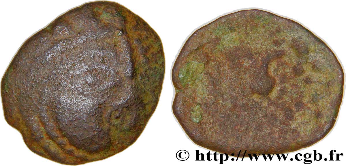 BAÏOCASSES (Région de Bayeux) Bronze scyphate au cheval et à la rouelle TB/B+