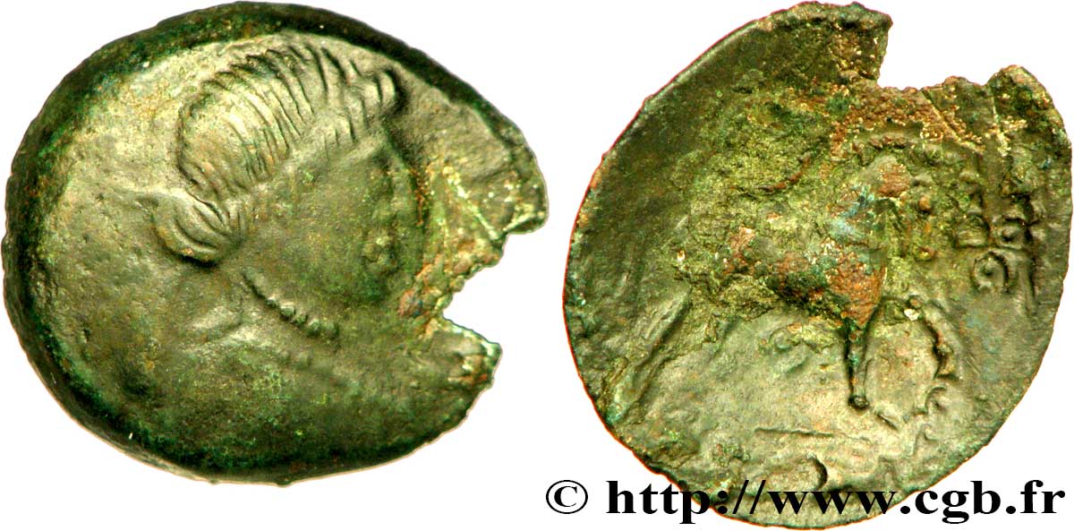 GALLIA BELGICA - MELDI (Región de Meaux) Bronze ROVECA, classe V BC+/BC