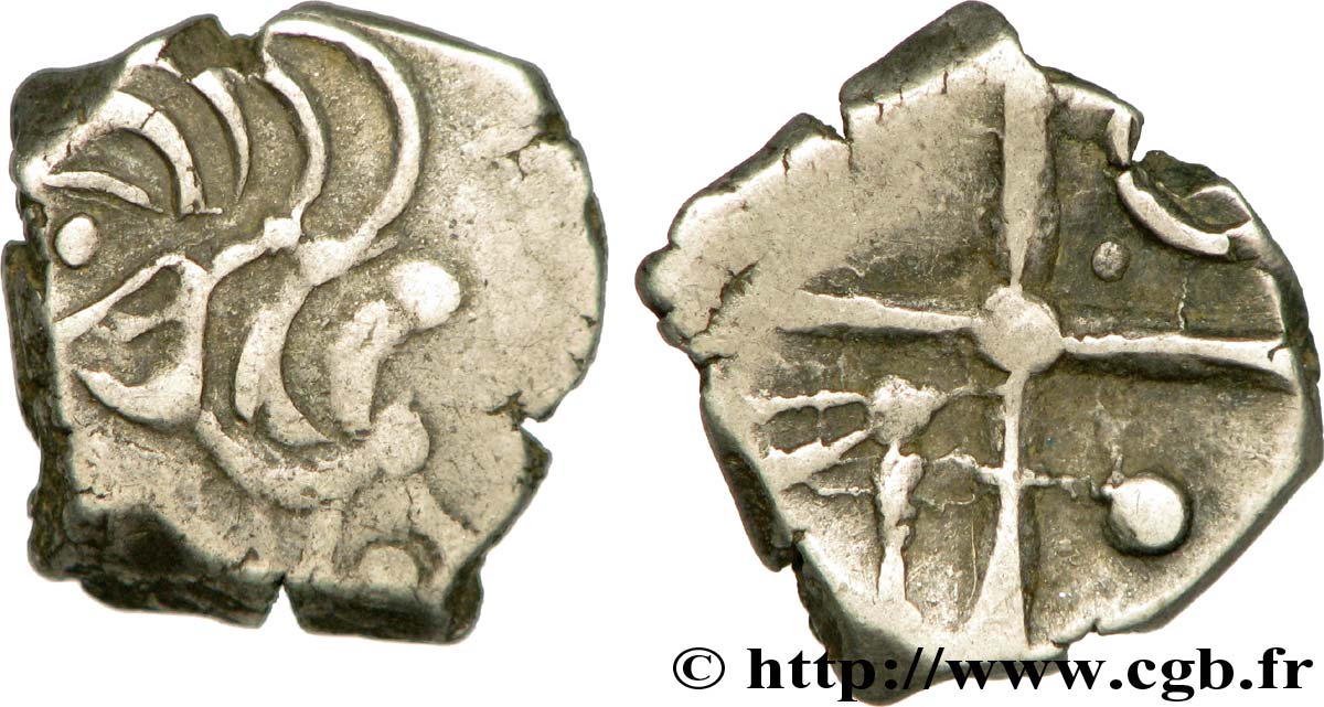 GALLIA - SOUTH WESTERN GAUL - CADURCI (Area of Cahors) Drachme “à la tête triangulaire”, S. 118 XF