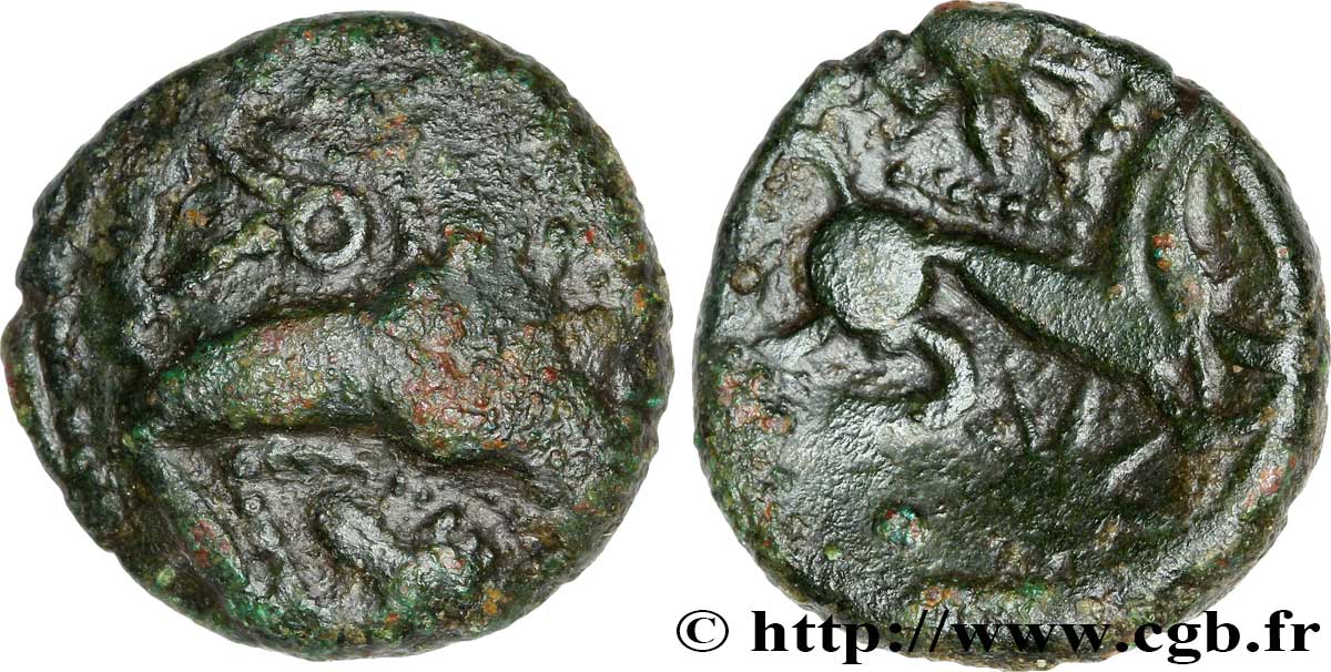 GALLIA - BELGICA - BELLOVACI (Regione di Beauvais) Bronze au personnage courant, aux astres MB/q.BB