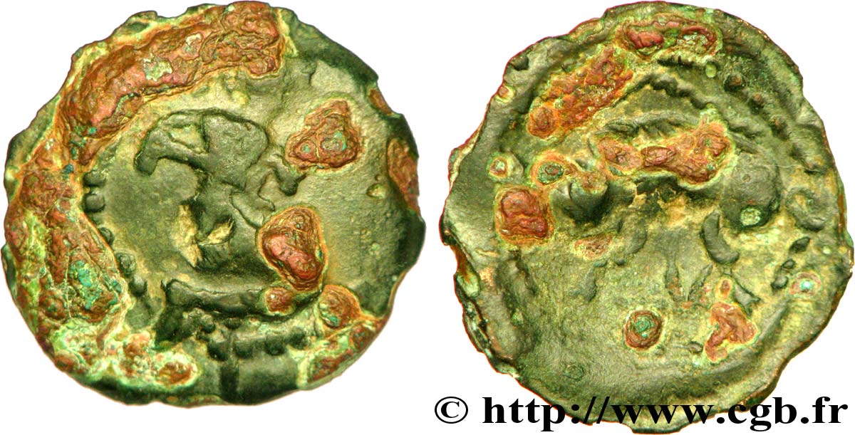 GALLIA - BELGICA - BELLOVACI (Región de Beauvais) Bronze au personnage agenouillé et au sanglier BC