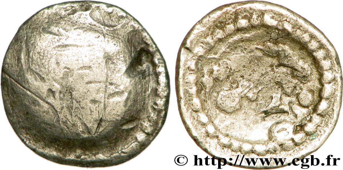CELTES DU DANUBE - IMITATIONS DES TÉTRADRACHMES DE PHILIPPE II ET DE SES SUCCESSEURS Obole indéterminée B+/TB