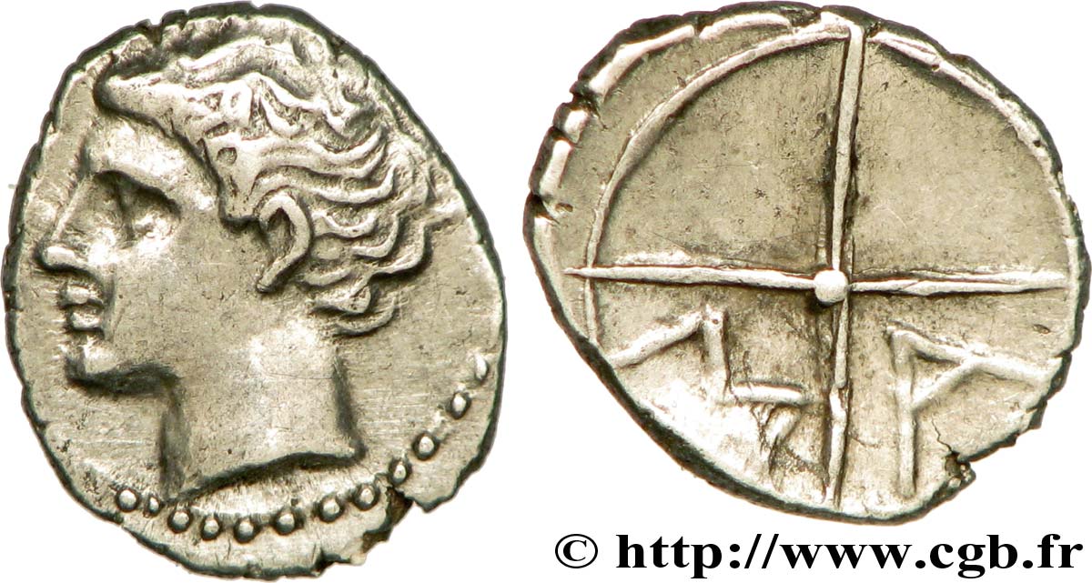 MASSALIA - MARSEILLES Obole MA, tête à gauche, longues mèches ondulées AU
