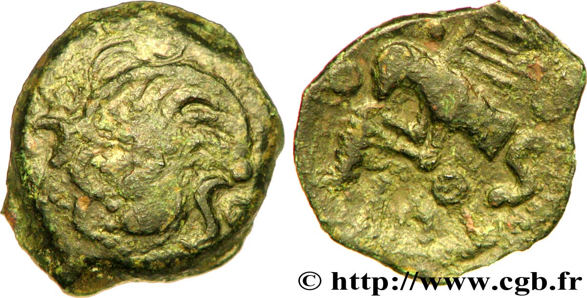 GALLIA BELGICA - MELDI (Area of Meaux) Bronze à l’aigle et au sanglier, classe I VF/VF