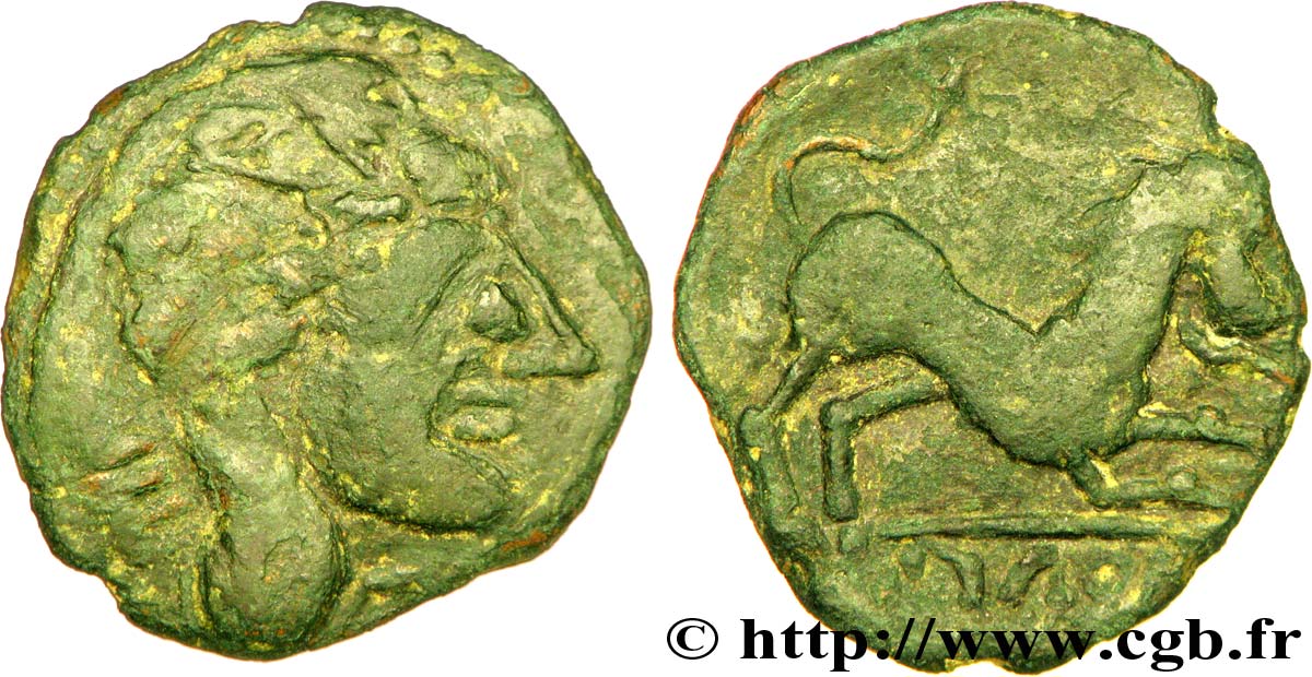 GALLIA - SOUTH WESTERN GAUL - LONGOSTALETES (Area of Narbonne) Bronze stylisé, au cheval ou au lion VF/XF