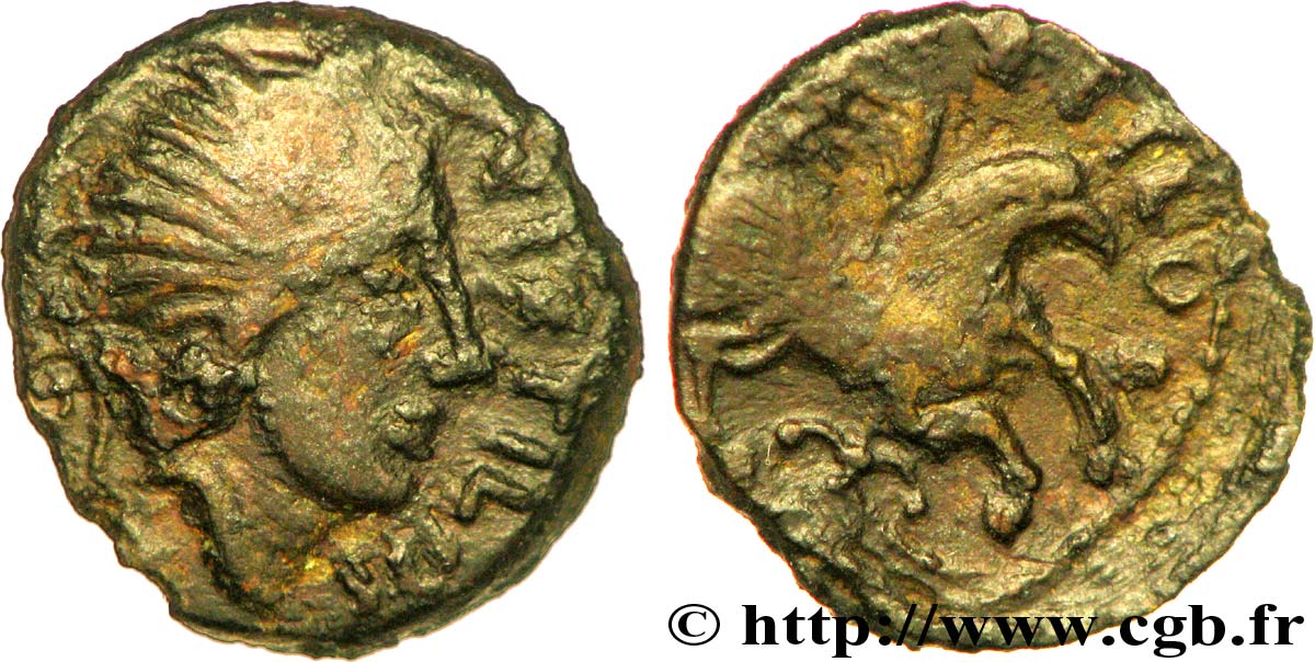 GALLIA - CARNUTES (Area of the Beauce) Bronze PIXTILOS classe VI au griffon courant VF