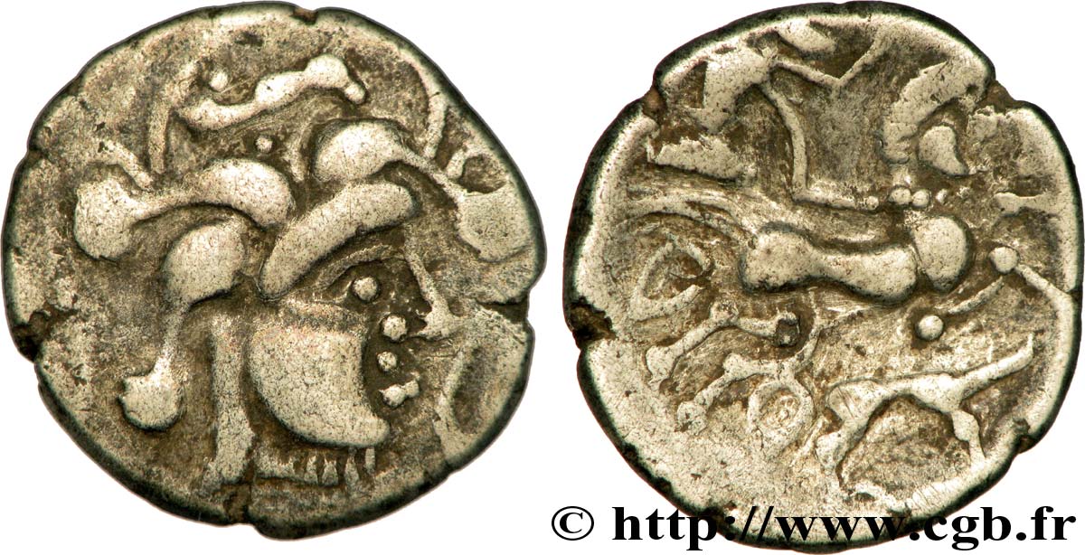 BAÏOCASSES (Région de Bayeux) Statère d’argent au sanglier, “style géométrique” TTB+